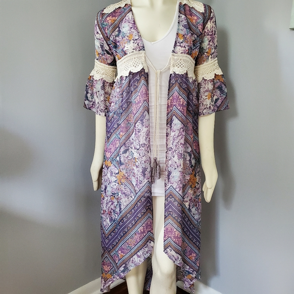 NWT Sheer Kimono or Beach Coverup XS